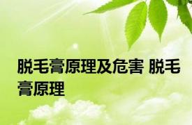 脱毛膏原理及危害 脱毛膏原理 