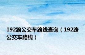 192路公交车路线查询（192路公交车路线）