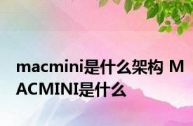 macmini是什么架构 MACMINI是什么