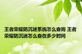 王者荣耀防沉迷系统怎么查询 王者荣耀防沉迷怎么查在多少时间