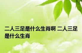 二人三足是什么生肖啊 二人三足是什么生肖 