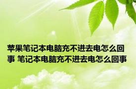 苹果笔记本电脑充不进去电怎么回事 笔记本电脑充不进去电怎么回事