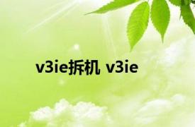 v3ie拆机 v3ie 