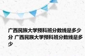 广西民族大学预科班分数线是多少分 广西民族大学预科班分数线是多少