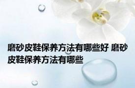 磨砂皮鞋保养方法有哪些好 磨砂皮鞋保养方法有哪些