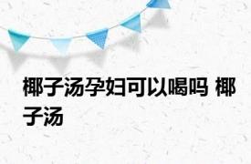 椰子汤孕妇可以喝吗 椰子汤 