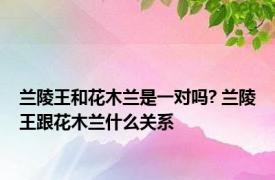 兰陵王和花木兰是一对吗? 兰陵王跟花木兰什么关系