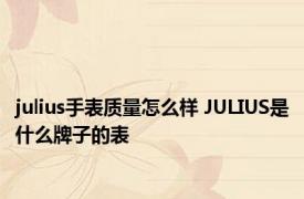 julius手表质量怎么样 JULIUS是什么牌子的表