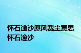 怀石逾沙愿风裁尘意思 怀石逾沙 