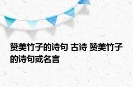 赞美竹子的诗句 古诗 赞美竹子的诗句或名言 