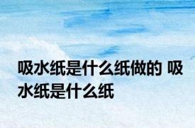 吸水纸是什么纸做的 吸水纸是什么纸