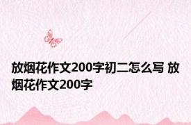 放烟花作文200字初二怎么写 放烟花作文200字 