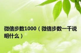 微信步数1000（微信步数一千说明什么）