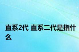 直系2代 直系二代是指什么