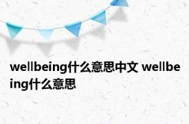 wellbeing什么意思中文 wellbeing什么意思 