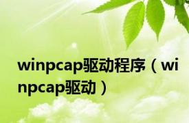 winpcap驱动程序（winpcap驱动）