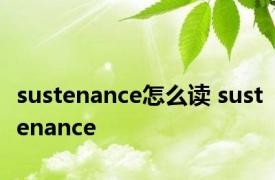 sustenance怎么读 sustenance 