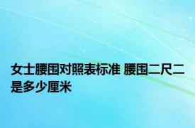 女士腰围对照表标准 腰围二尺二是多少厘米