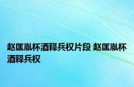 赵匡胤杯酒释兵权片段 赵匡胤杯酒释兵权 