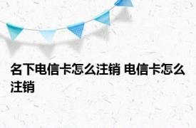 名下电信卡怎么注销 电信卡怎么注销 