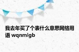 我去年买了个表什么意思网络用语 wqnmlgb 