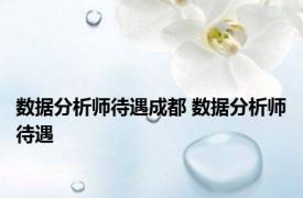 数据分析师待遇成都 数据分析师待遇 