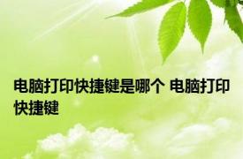 电脑打印快捷键是哪个 电脑打印快捷键