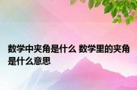 数学中夹角是什么 数学里的夹角是什么意思