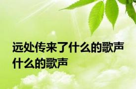 远处传来了什么的歌声 什么的歌声 