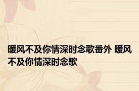 暖风不及你情深时念歌番外 暖风不及你情深时念歌 