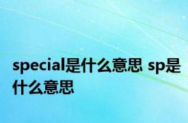 special是什么意思 sp是什么意思