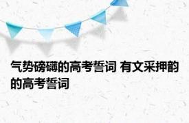 气势磅礴的高考誓词 有文采押韵的高考誓词 