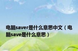 电脑saver是什么意思中文（电脑save是什么意思）