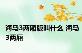 海马3两厢版叫什么 海马3两厢 