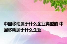 中国移动属于什么企业类型的 中国移动属于什么企业