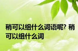 稍可以组什么词语呢? 稍可以组什么词