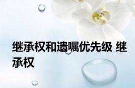 继承权和遗嘱优先级 继承权 