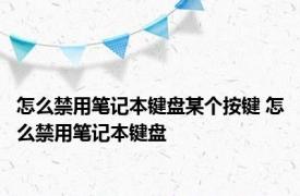 怎么禁用笔记本键盘某个按键 怎么禁用笔记本键盘