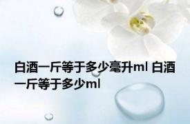 白酒一斤等于多少毫升ml 白酒一斤等于多少ml