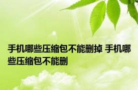 手机哪些压缩包不能删掉 手机哪些压缩包不能删