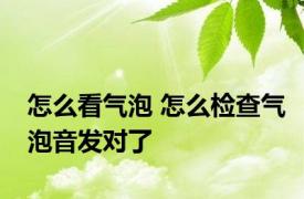 怎么看气泡 怎么检查气泡音发对了