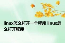 linux怎么打开一个程序 linux怎么打开程序