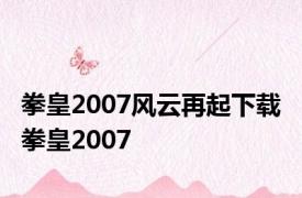 拳皇2007风云再起下载 拳皇2007 