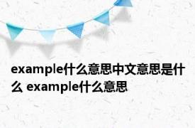 example什么意思中文意思是什么 example什么意思 