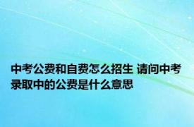 中考公费和自费怎么招生 请问中考录取中的公费是什么意思