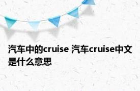 汽车中的cruise 汽车cruise中文是什么意思