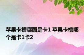 苹果卡槽哪面是卡1 苹果卡槽哪个是卡1卡2