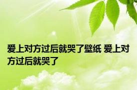 爱上对方过后就哭了壁纸 爱上对方过后就哭了 