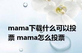 mama下载什么可以投票 mama怎么投票 