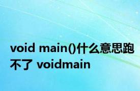 void main()什么意思跑不了 voidmain 